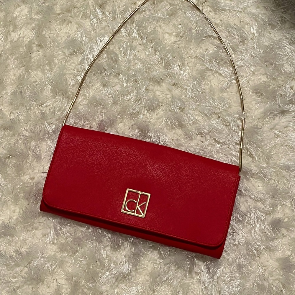 Calvin Klein Saffiano leather clutch